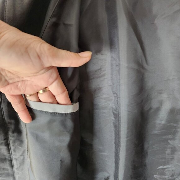 Perry Ellis Portfolio Microfiber Jacket Men Size L Khaki & Taupe Button Full Zip - Picture 7 of 16